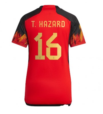 Belgien Thorgan Hazard #16 Replika Hjemmebanetrøje Dame VM 2022 Kortærmet
